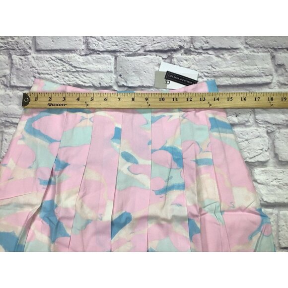 BP Womens Size Small Pleated Skirt in Pink Blue Painted Camo - Picture 4 of 6